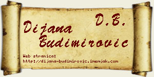 Dijana Budimirović vizit kartica